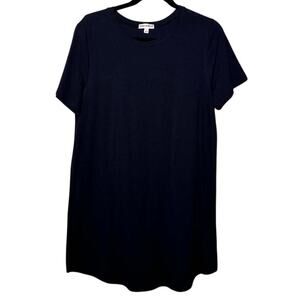 ZENANA OUTFITTERS BLACK CREW NECK T-SHIRT DRESS SIZE L